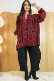 Stevie Ruffle Blouse Burgundy